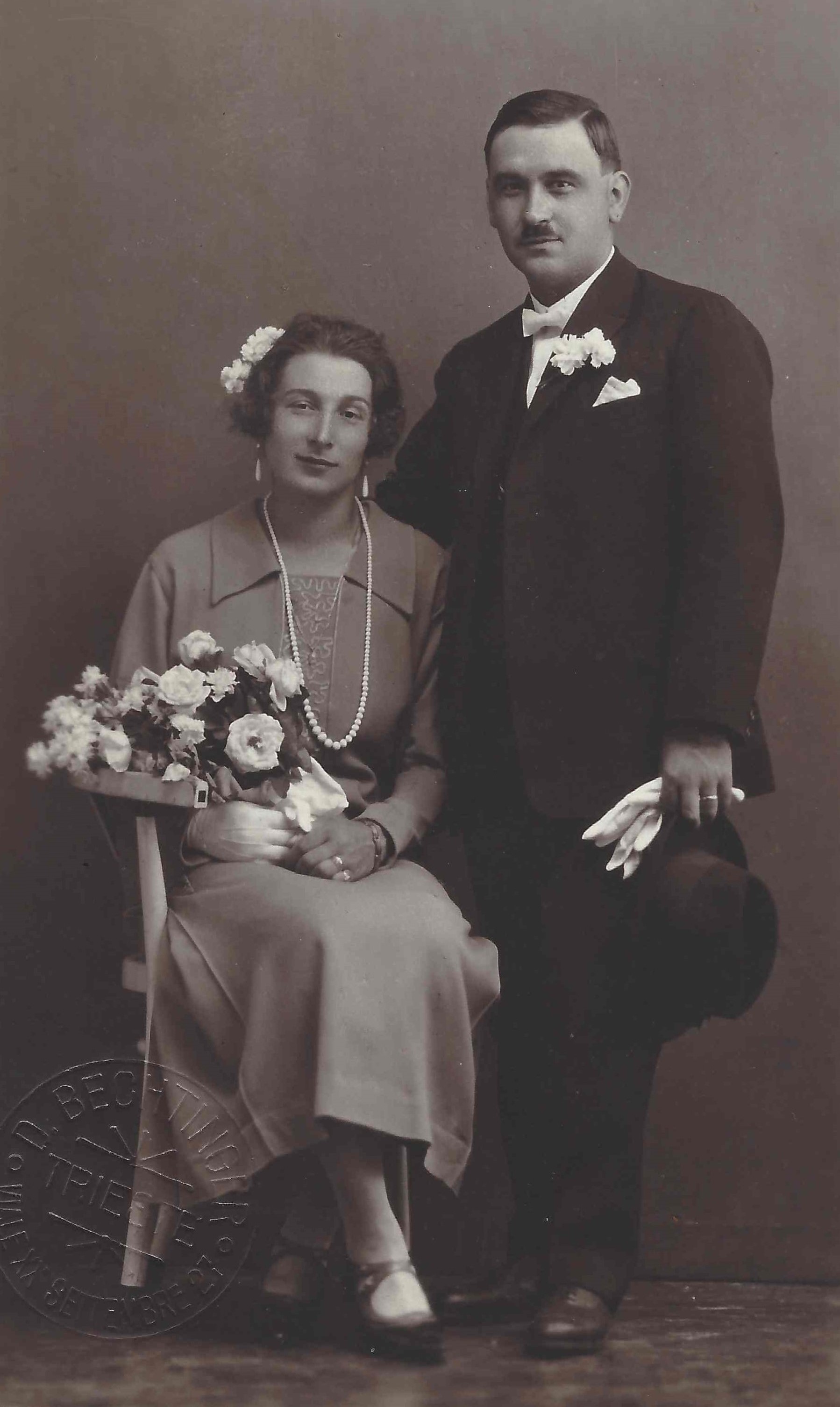 32-3 Terezija in Franc Čelan na poroki 1926